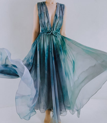 Leanne Marshall - Blue Dye Organza Dress