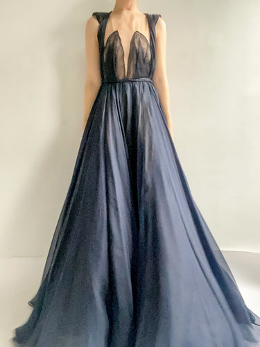 Leanne Marshall - Navy Blue Organza Gown