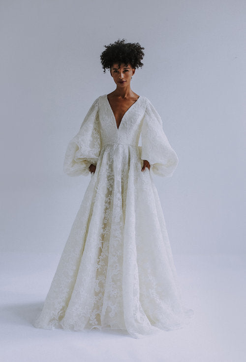 leanne project runway wedding dress Pink Ruffled Leanne Marshall Wedding Dress
