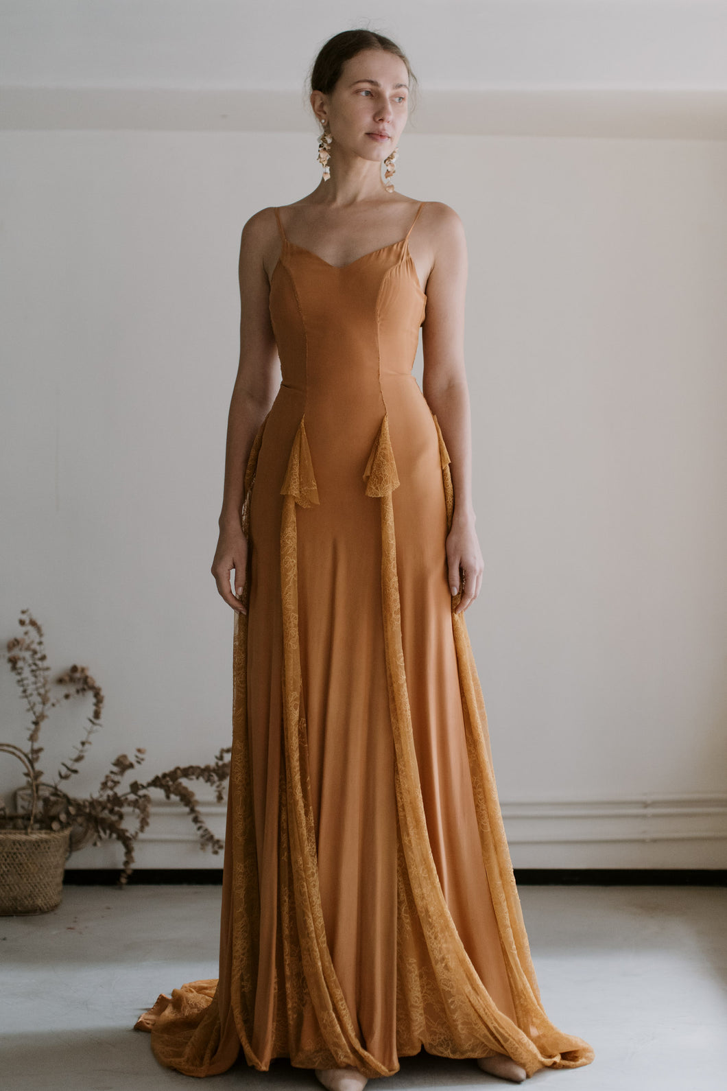 Leanne Marshall - Orange-sand Silk Gown